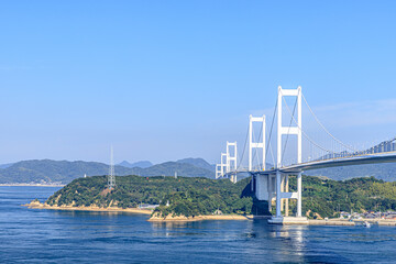 糸山展望台から見たしまなみ海道（来島海峡大橋）　愛媛県今治市　Shimanami Kaido seen from Itoyama Observatory (Kurushima Kaikyo Bridge) Ehime-ken Imabari city