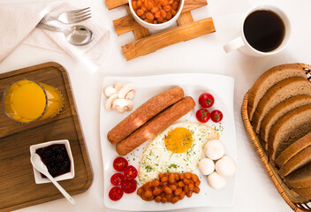 breakfast with coffee and egg