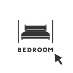 Design of flat bedroom icon