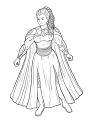 Brunhilda. Heroine of mythology. Fairytale character design. Vector illustration