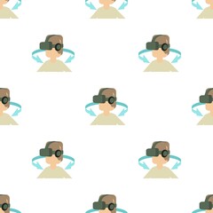 Vr headset pattern seamless background texture repeat wallpaper geometric vector