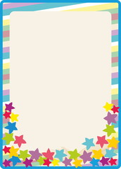 Decorative kids frame and baner with stars 