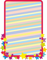 Decorative kids frame and baner with stars
