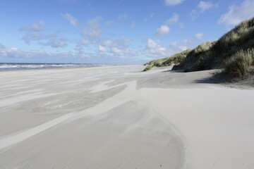 Fototapeta na wymiar North sea beach, island Ameland, Dutch.