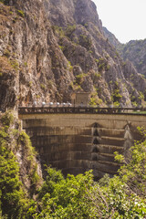 View of the dam in Matka canyon near Skopje, North Macedonia - obrazy, fototapety, plakaty