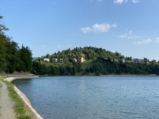 Circular recreational trail around the artificial accumulation lake Bajer, Fuzine - Gorski kotar, Croatia (Kružna rekreativna staza oko umjetnog akumulacijskog jezera Bajer, Fužine - Hrvatska)