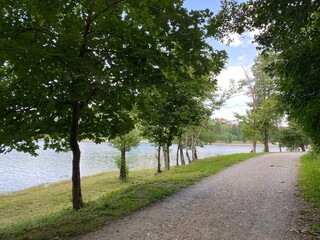 Circular recreational trail around the artificial accumulation lake Bajer, Fuzine - Gorski kotar, Croatia (Kružna rekreativna staza oko umjetnog akumulacijskog jezera Bajer, Fužine - Hrvatska)