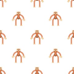 Robot monkey pattern seamless background texture repeat wallpaper geometric vector