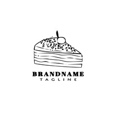 cake logo cartoon design template icon black vector illustration