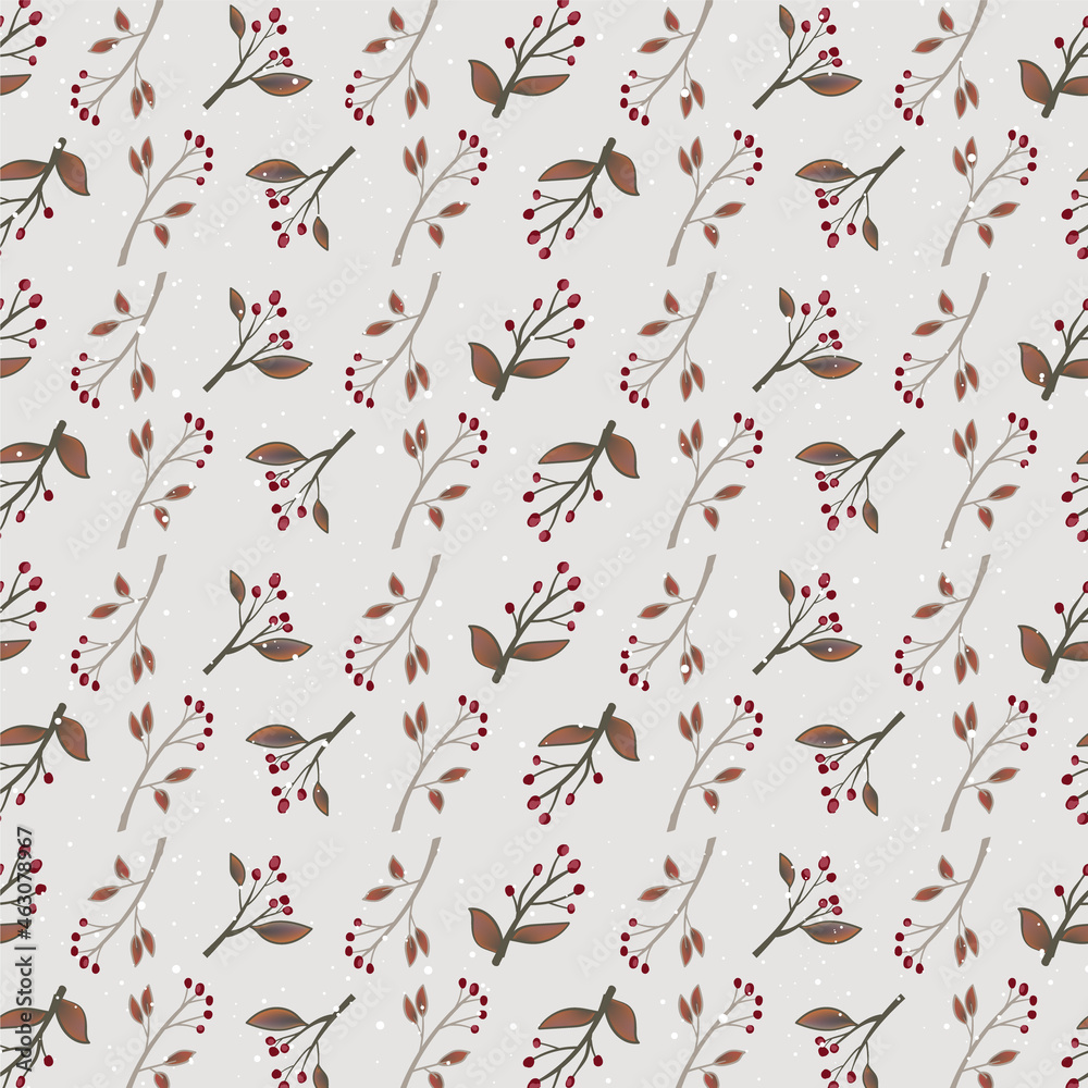 Poster Christmas background template with flora pattern 
