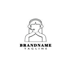 call center logo cartoon design template icon black isolated vector simple