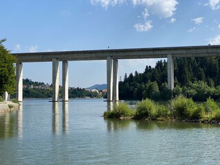 Viadukt over lake Bajer, Bajer Bridge or Viaduct Bajer in Fuzine - Gorski kotar, Croatia (Most Bajer, Viadukt Bajer, Bajerov most ili Vijadukt Bajer u Fužinama - Gorski kotar, Hrvatska)