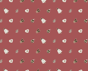 Christmas background with icon pattern 
