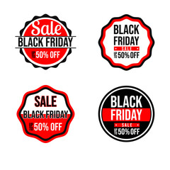 Fototapeta na wymiar Flat black friday sale badges and banner collection.