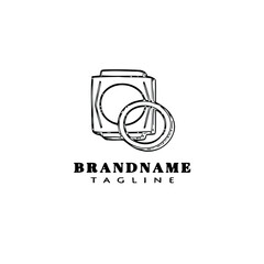 camera logo cartoon design creative icon black isolated vector illustration