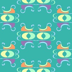 Vector Repeatable Abstract Geometric Shapes Pattern In Multicolor