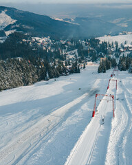 aerial view of Dragobrat mountains ski resort