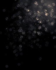 falling snowflakes on black overlay particles