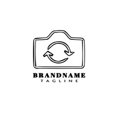 camera logo cartoon design template icon black isolated vector cute