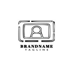 camera logo cartoon design template icon black isolated vector