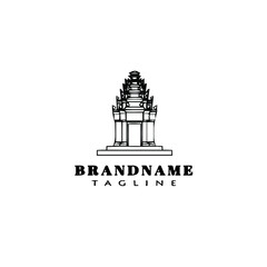 buddha temple cartoon logo icon template black isolated vector illustration