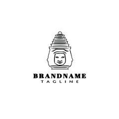 buddha temple cartoon logo icon design template isolated vector illustration