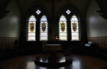 Stained glass in a monastery.