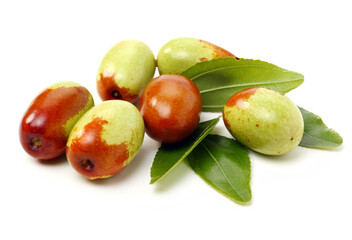 jujube or chinese date on white background
