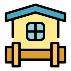 Home gym equipment icon. Outline home gym equipment vector icon color flat isolated