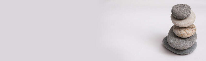 concept of balance and harmony. rocks on the white bbackground