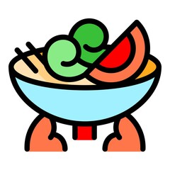Extra japan food icon. Outline Extra japan food vector icon color flat isolated