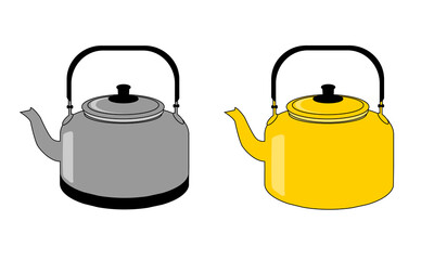 Vector graphic illustration of a kettle for cooking water