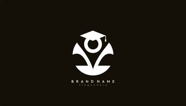 Education Logo Design. People Learning Editable. Creative vector based icon template.