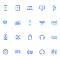 Black Thin Line Device Icons