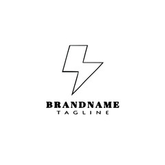 flash thunderbolt logo cartoon icon design template black isolated vector illustration
