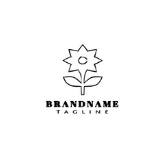 flower logo cartoon icon design template black isolated vector
