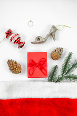 christmas gift box, envelope with christmas decoration