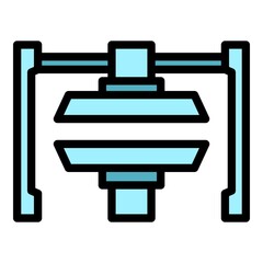 Hydraulic press machine icon. Outline hydraulic press machine vector icon color flat isolated