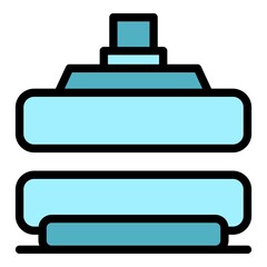 Press machine instrument icon. Outline press machine instrument vector icon color flat isolated