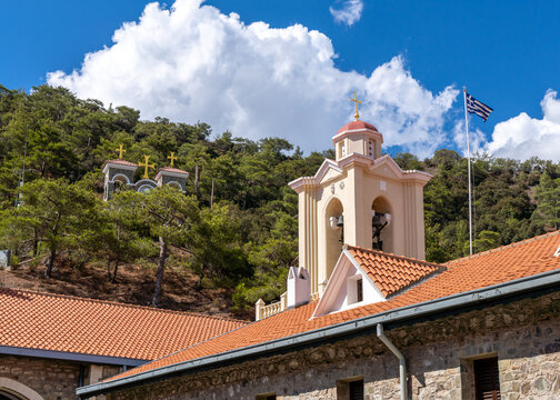 Kykkos Monastery located on the Troodos mountain range in Cyprus