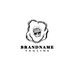 style flower logo cartoon icon design template black isolated vector illustration