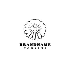 flower logo symbol icon design template black isolated vector illustration