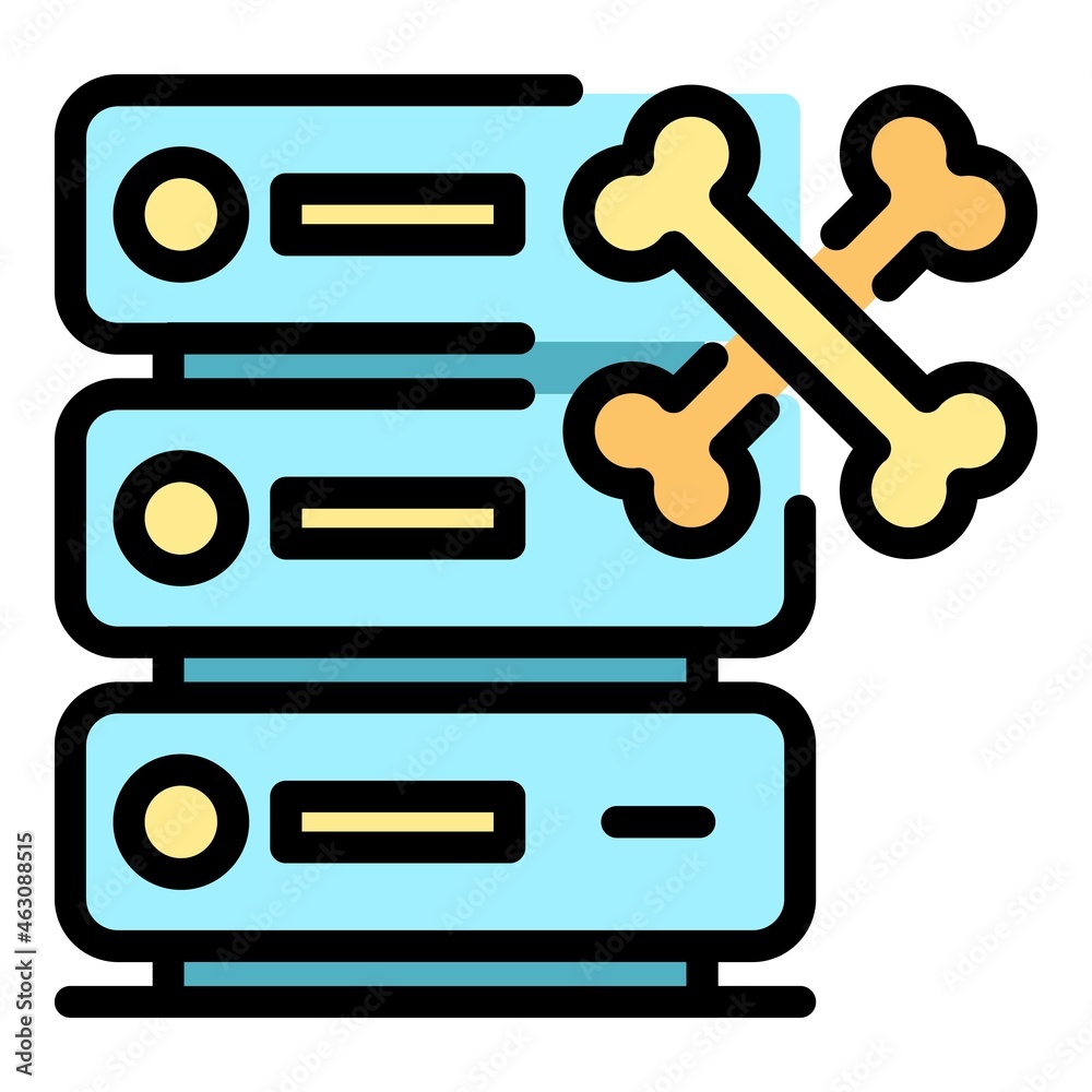 Poster malware computer icon. outline malware computer vector icon color flat isolated