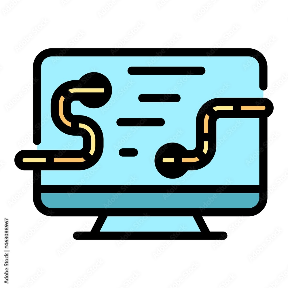Poster web malware icon. outline web malware vector icon color flat isolated