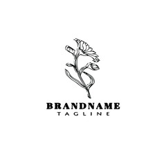 flower logo cartoon icon design template black cute vector illustration
