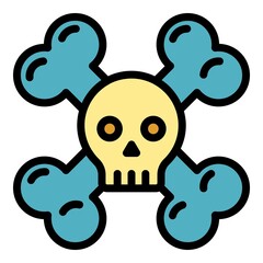 Malware hazard icon. Outline malware hazard vector icon color flat isolated