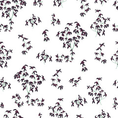  leaves dried branches vector seamless pattern. background for fabrics, prints, packaging and postcards branches with striped leaves vector seamless pattern. A hedge of twigs on a colored background