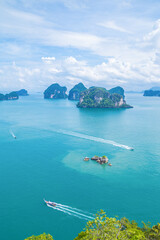 Koh Hong island view point to Beautiful scenery view 360 degree, Thailand.