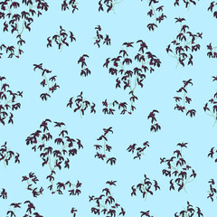  leaves dried branches vector seamless pattern. background for fabrics, prints, packaging and postcards branches with striped leaves vector seamless pattern. A hedge of twigs on a colored background
