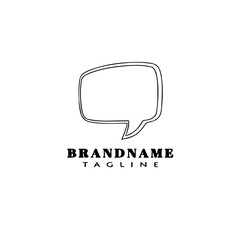 Naklejka premium cute speech bubble logo cartoon icon template black vector illustration